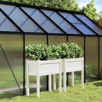VidaXL Plantenbakken met poten 2 st massief grenenhout wit VidaXL Plantenbakken met poten 2 st massief grenenhout wit