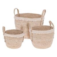 Mand Pablo L - naturel - stro - 32xØ33,5 cm - Leen Bakker - thumbnail