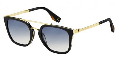 Marc Jacobs zonnebril heren dubbele brug rechthoekig zwart/goud