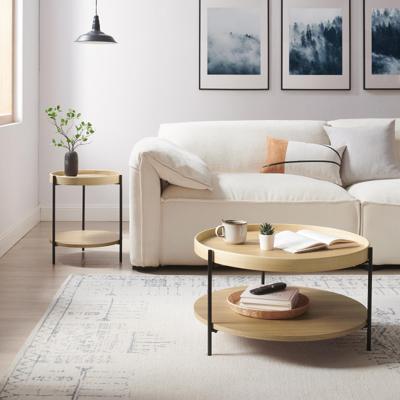 Artistiq Salontafel 'Sylver' set van 2, kleur naturel