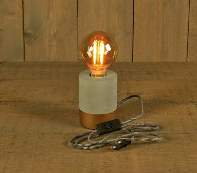 Anna's Collection LED tafellamp E27 cement dip & dye goud Ø 9,5 x 13cm