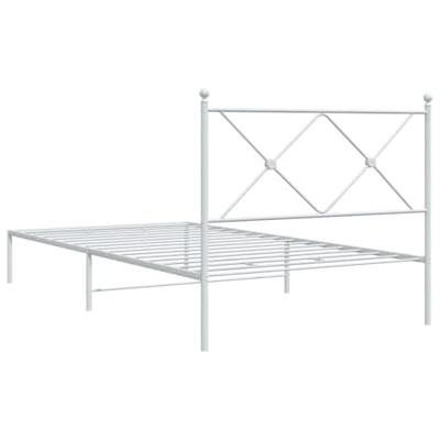 Bedframe met hoofdbord metaal wit 100x190 cm