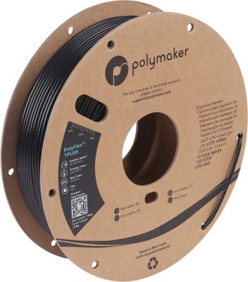Polymaker PD01007 PolyFlex TPU-95A Filament TPU Flexibel 2.85 mm 750 g Zwart 1 stuk(s) Polymaker PD01007 PolyFlex TPU-95A Filament TPU Flexibel 2.85 mm 750 g Zwart 1 stuk(s)