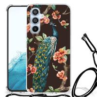 Samsung Galaxy A54 5G Case Anti-shock Pauw met Bloemen - thumbnail