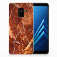 Samsung Galaxy A8 (2018) TPU Siliconen Hoesje Marmer Bruin - thumbnail