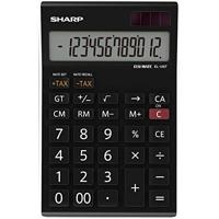 Sharp EL-125T Bureaurekenmachine Zwart Aantal displayposities: 12 werkt op zonne-energie, werkt op batterijen (b x h x d) 112 x 13 x 176 mm - thumbnail