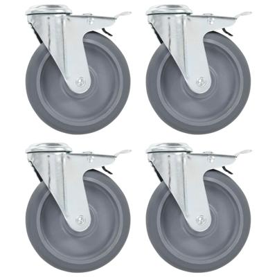 VidaXL 8 st zwenkwielen met boutgaten 125 mm