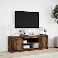 Tv-meubel met LED 139,5x34x50 cm bewerkt hout gerookt eiken - thumbnail