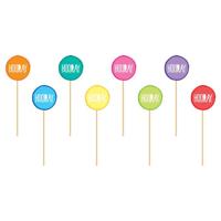 Cocktailprikkers 'Hooray' (8st) - thumbnail