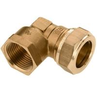 Bonfix knelkoppeling - knie - binnendraad - 3/8 x 12mm - Messing - thumbnail