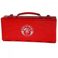 Kids At Work gereedschapkist metaal rood 31 cm - thumbnail