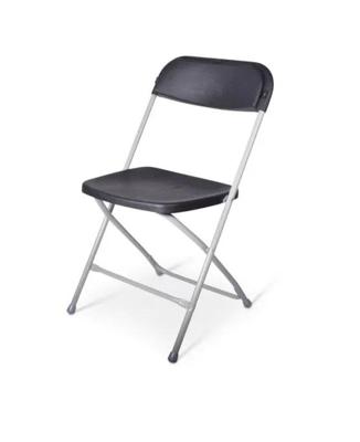 Klapstoel kunststof Cannes lichtgrijs frame - zwarte zitting