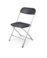 Klapstoel kunststof Cannes lichtgrijs frame - zwarte zitting - thumbnail