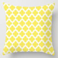 2 stuks 45x45cm geel gestreepte kussensloop geometrische gooien kussen kussensloop afdrukken Cushion kussen zaak slaapkamer Office grootte: 450 * 450 - thumbnail