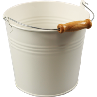 Emmer, Zink, 14cm hoog x diameter 16cm - 2.31liter wit - thumbnail