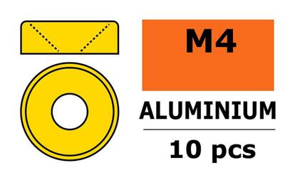 Sluitring M4 "Goud" voor verzonken schroeven, Aluminium (10st)