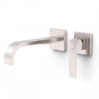 Wastafelmengkraan Inbouw Tres Slim Exclusive 2 Delen Lange Gebogen Uitloop en Hendel RVS - thumbnail