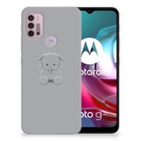 Motorola Moto G30 | G10 Telefoonhoesje met Naam Grijs Baby Olifant - thumbnail