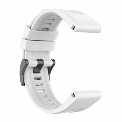 By Qubix - Siliconen sportbandje - Wit - Compatible met Garmin Tactix 8-51mm - Compatible Garmin bandje