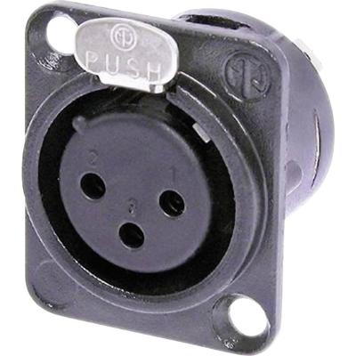 Neutrik NC3FD-L-BAG-1 XLR-connector Flensbus, contacten recht Aantal polen: 3 Zwart 1 stuk(s)