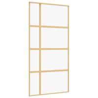 VidaXL Schuifdeur 102,5x205 cm helder esg-glas en aluminium goudkleur - thumbnail