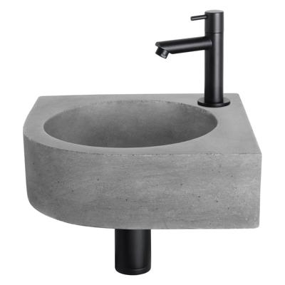 Differnz Differnz Cleo fonteinset beton donkergrijs - kraan recht mat zwart Differnz Differnz Cleo fonteinset beton donkergrijs - kraan recht mat zwart