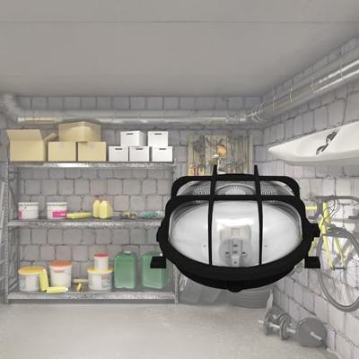 Müller-Licht Rund Lamp voor vochtige ruimte E27 60 W Zwart