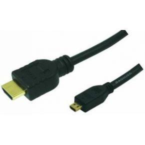 LogiLink CH0030 HDMI-kabel HDMI Aansluitkabel HDMI-A-stekker, HDMI-micro-D-stekker 1.00 m Zwart 4K UHD