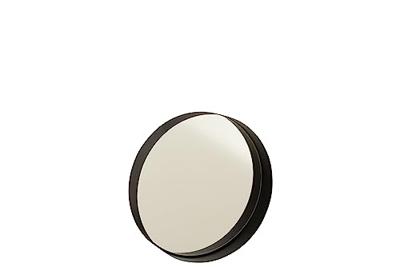 J-Line miroir Rond Bord - métal - noir - small - Ø 30 cm