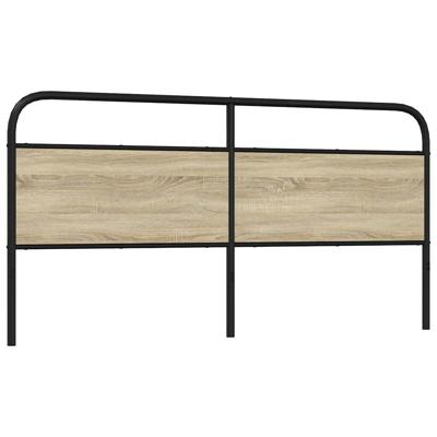 Hoofdbord 200 cm staal en bewerkt hout sonoma eikenkleurig - thumbnail