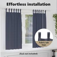 VidaXL Zwart-out gordijnen met ringen 2 pcs antraciet 175 x 140 cm - thumbnail