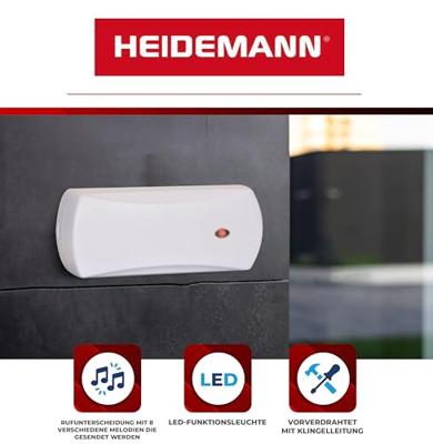 Draadloze deurbel Heidemann 70399 - thumbnail