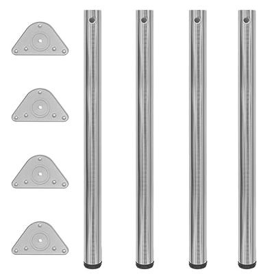 VidaXL Tafelpoten in hoogte verstelbaar geborsteld nikkel 870 mm 4 st VidaXL Tafelpoten in hoogte verstelbaar geborsteld nikkel 870 mm 4 st