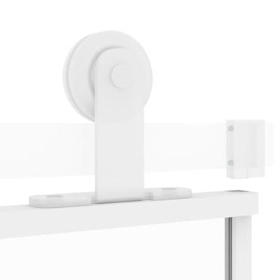 Schuifdeur 76x205 cm gehard glas en aluminium wit - thumbnail