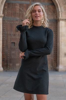 Colourful Rebel Robbie Leopard Jurk Zwart Dames - Loose Fit - Polyester Colourful Rebel Robbie Leopard Jurk Zwart Dames - Loose Fit - Polyester