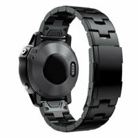 By Qubix - Titanium schakelband - Zwart - Compatible met Garmin Tactix 8-47mm - Compatible Garmin bandje - Bandbreedte: 22mm - thumbnail