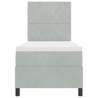 Boxspring bed met matras Lichtgrijs 80 x 200 cm Fluweel - thumbnail