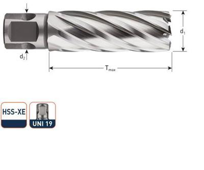 Rotec HSS Kernboor SILVER-LINE, weldon 19, ø46x55 - 536.4601W Rotec HSS Kernboor SILVER-LINE, weldon 19, ø46x55 - 536.4601W