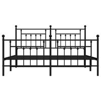 Bedframe met voetbord zonder matras metaal zwart 180x200 cm - thumbnail
