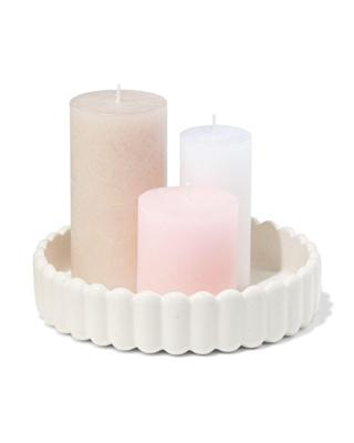 HEMA Kaarsonderzetter ⌀20cm keramiek ribbel wit (wit)