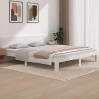 Bedframe massief hout wit 180x200 cm - thumbnail