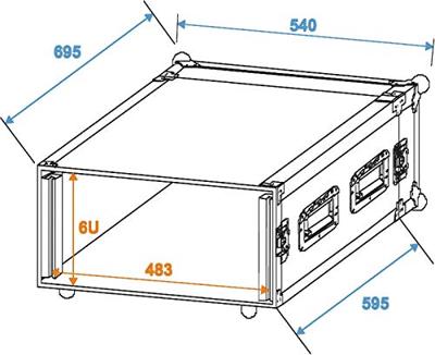 Roadinger PR-2ST 19 inch rack 6 HE Hout Incl. greep - thumbnail