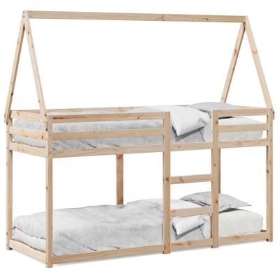 Stapelbedframe zonder matras massief grenenhout 90x190 cm
