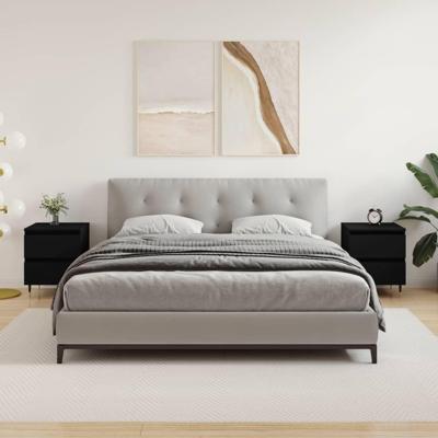 Nachtkastjes 2 st 40x35x50 cm bewerkt hout zwart