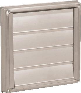 Overdrukrooster rvs 154x154mm geborsteld aansl 100mm Overdrukrooster rvs 154x154mm geborsteld aansl 100mm