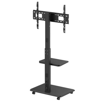 TV-standaard / trolley Ergo-Office, max. belasting 50kg / 5kg plank, max. VESA 600x400, ingebouwde contactdoos, zwart, ER-304 B