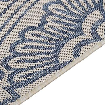 VidaXL Buitenkleed met patroon platgeweven 80x150 cm blauw