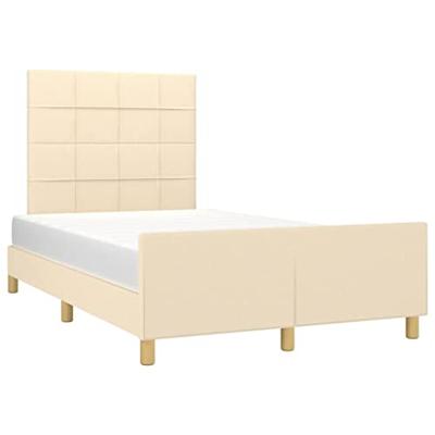 Bedframe zonder matras 120x200 cm stof crèmekleurig