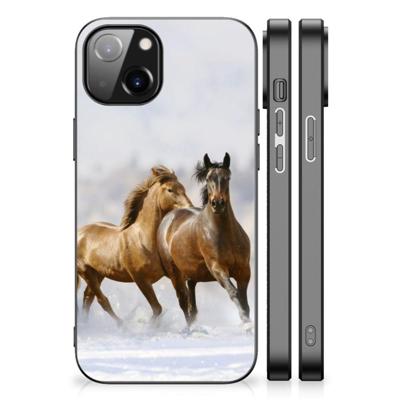 Apple iPhone 13/14 Dierenprint Telefoonhoesje Paarden Apple iPhone 13/14 Dierenprint Telefoonhoesje Paarden