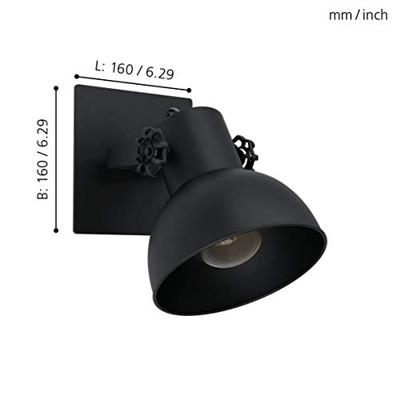 Eglo Zwarte wandspotBarnstaple - 43431